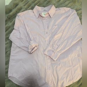 Abercrombie & Fitch Pink Oversized Poplin Button-Up Shirt